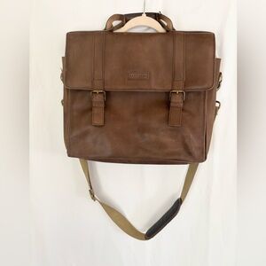 Hartmann vintage Brown Leather Messenger Bag for Men